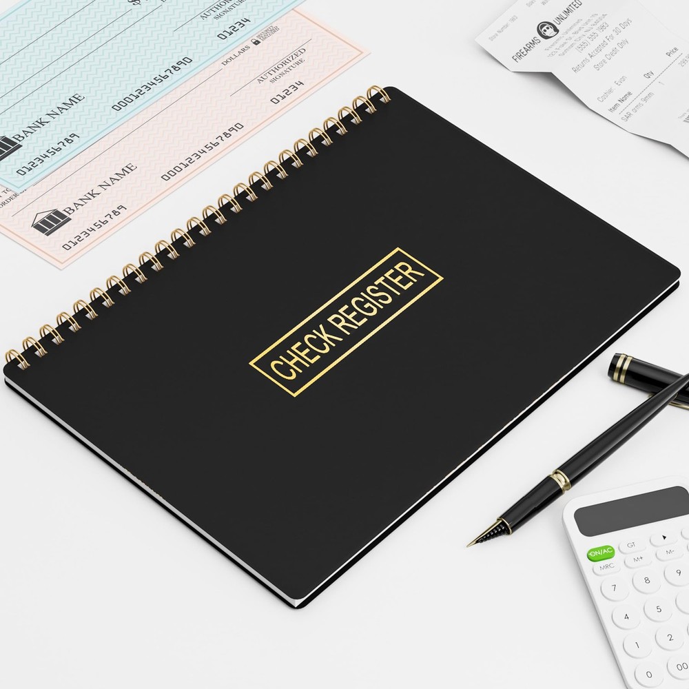 HAUTOCO Check Registers for Personal Checkbook, Transaction Expense Black