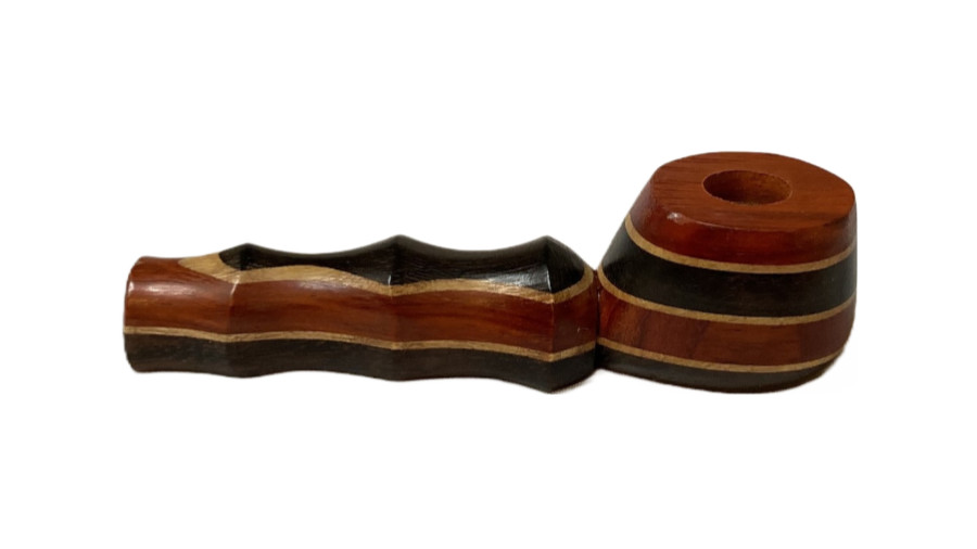 Styled Striped Wood Spoon Pipe | 4"