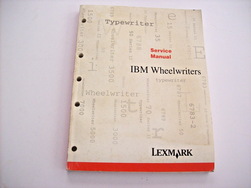 IBM WHEELWRITERS TYPEWRITER SERVICE MANUAL