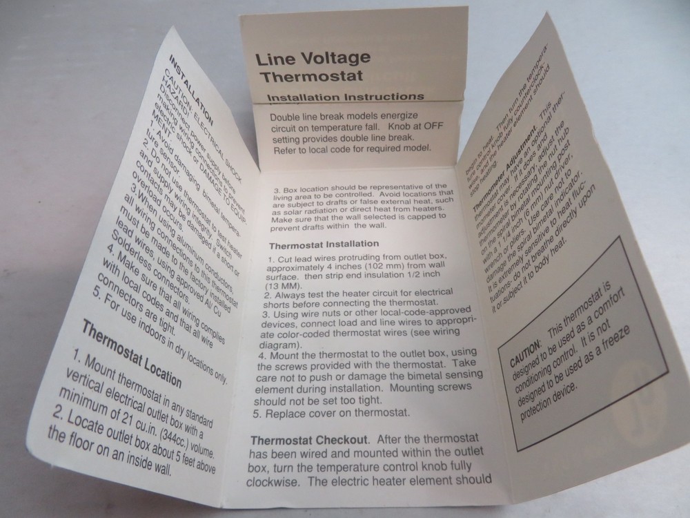 Encore E402 Line Voltage Thermostat Double-pole