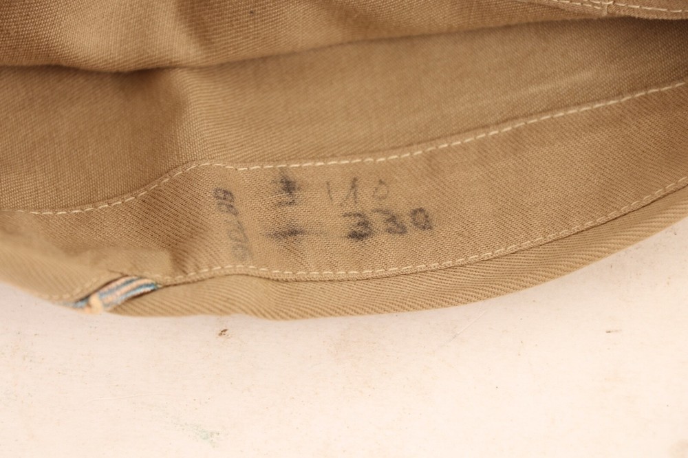 P160 WWII Tan Infantry Piped Named Overseas Cap