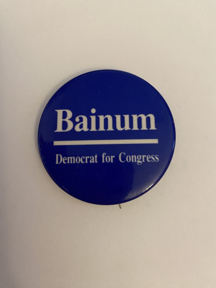 Democrat For Congress Bainum Pin Back Button P56