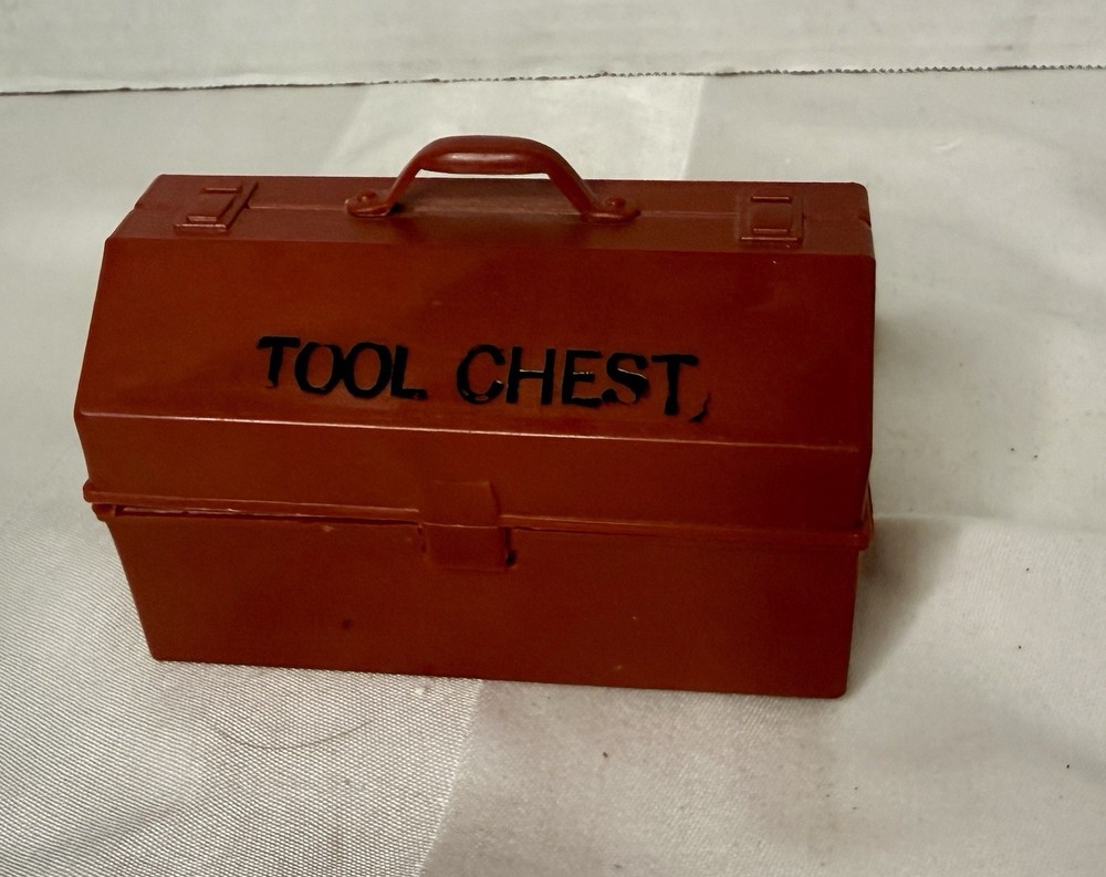 Vintage Novelty Mini Red Plastic Tool Chest 6  Interchangeable Drivers Toolbox