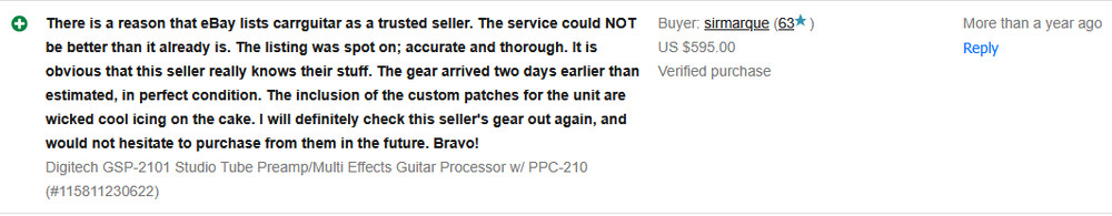 Digitech GSP-2101 Studio Tube Preamp/Multi Effects Guitar Processor Gold LE