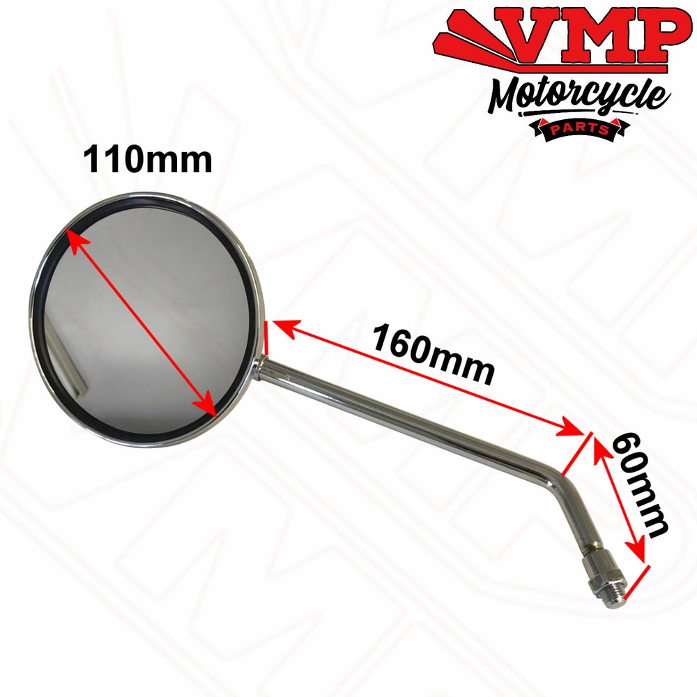 Left Right Round Mirror Pair Mirrors Chrome For Yamaha SRV250 1992-1997