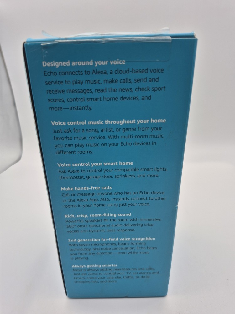 Amazon Echo 2nd Generation Smart Speaker with Dolby Heather Grey New Open Box