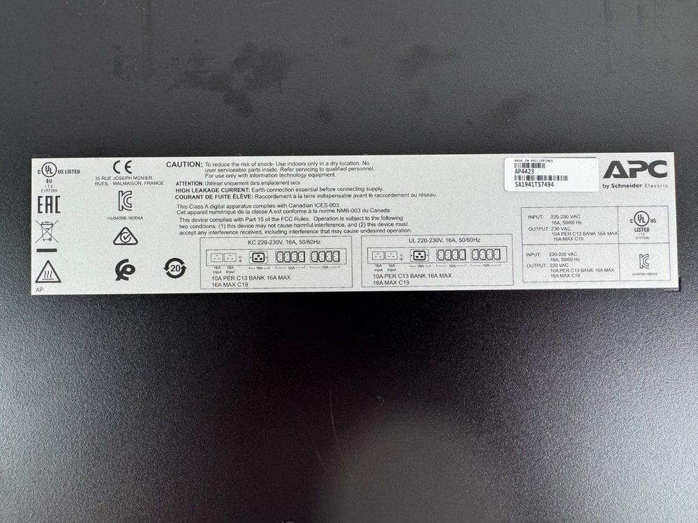 APC AP4423 Automatic Transfer Switch
