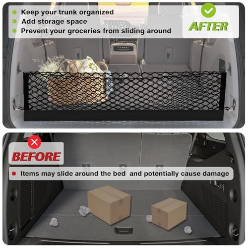 Envelope Style Trunk Cargo Net Compatible with 2024 2025 GMC Acadia & Chevy