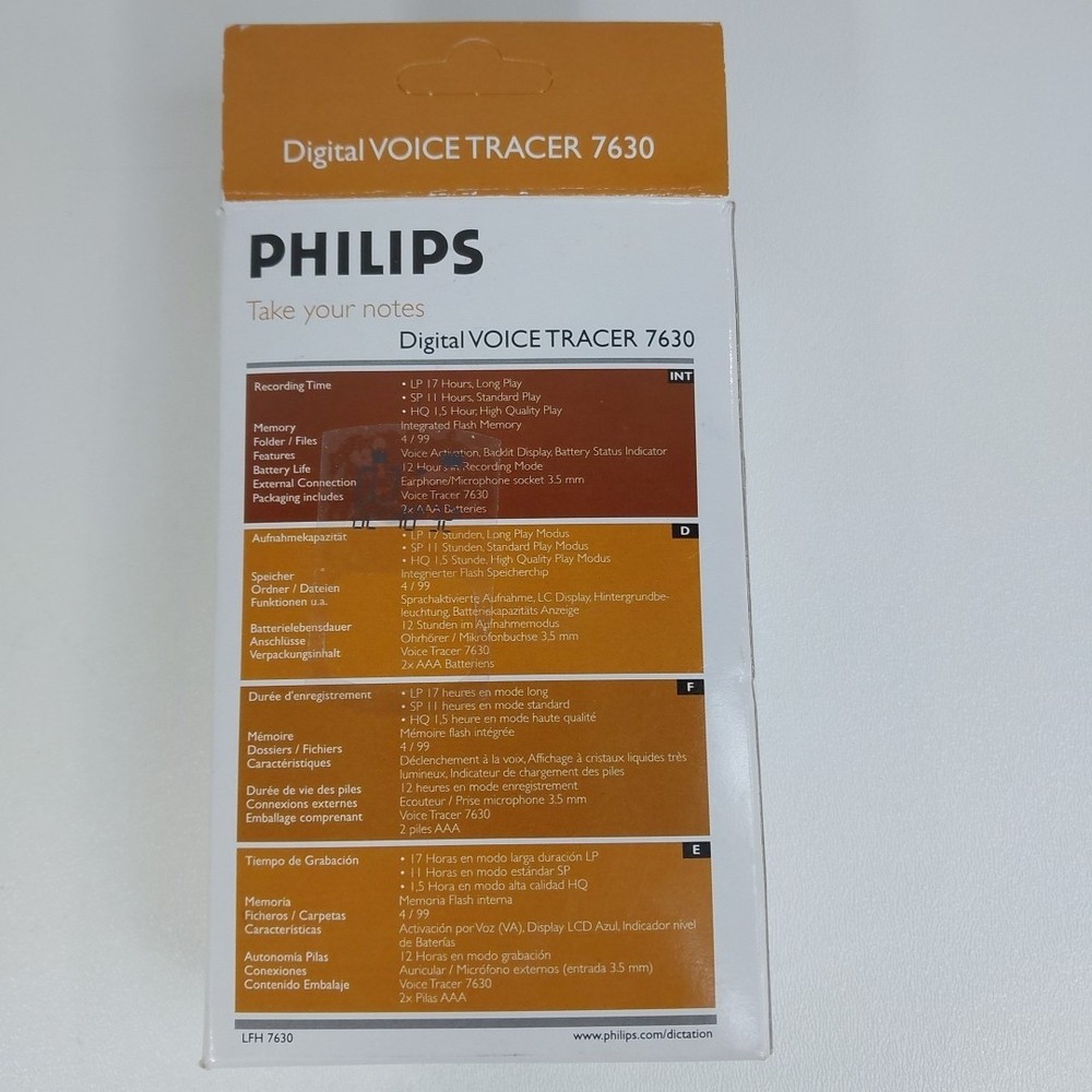 Philips Digital Voice Tracer 7630 Recorder