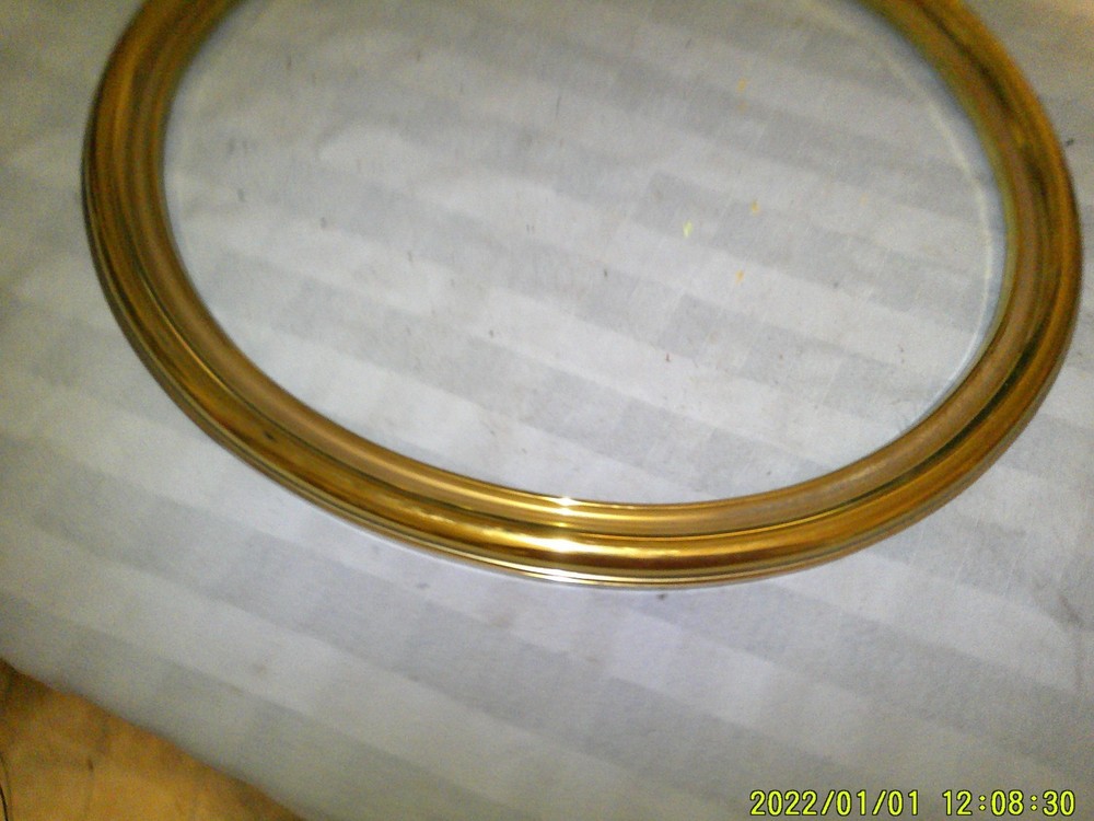 OLDER PLASTIC FRAME LARGE OXAL SHAPE PLASTIC GOLD COLOR