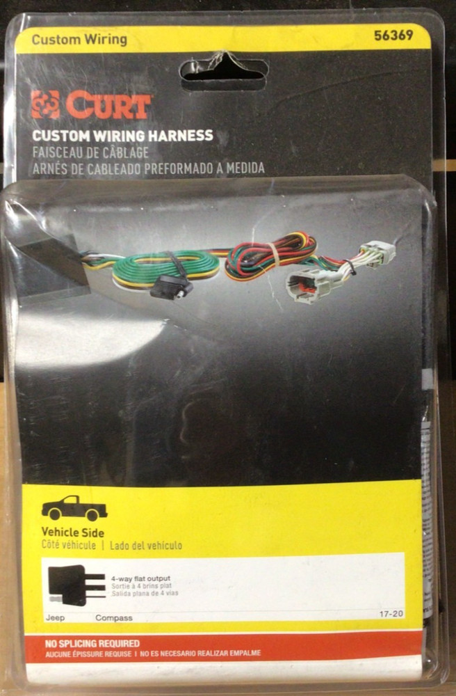 56369 CURT CUSTOM TRAILER WIRING HARNESS CONNECTOR JEEP COMPASS