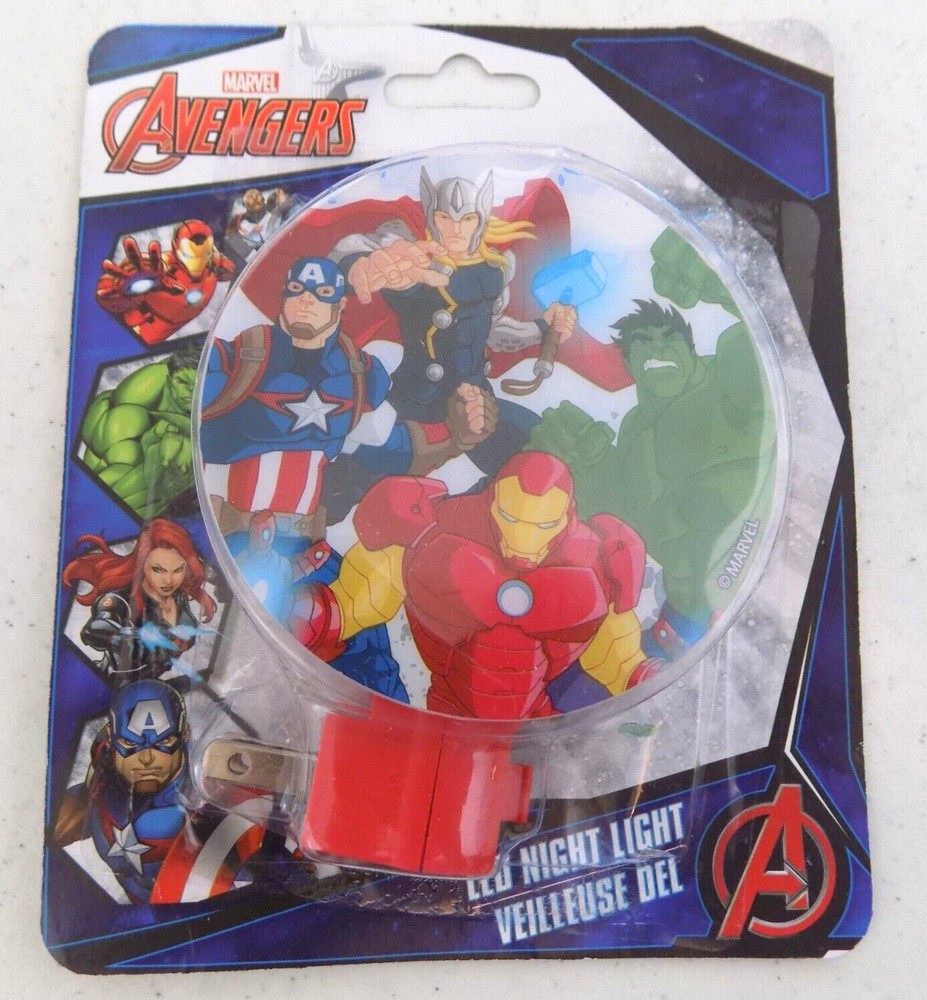 Marvel Avengers ~ LED Night Light ~ Plug-In ~ Iron Man - Hulk - Thor ~ New