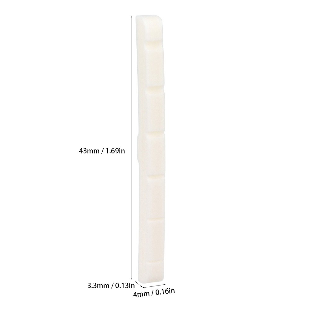 3Pcs 6 String Guitar Nut Flat Bottom Slotted Bone Guitar Nut Replacement For