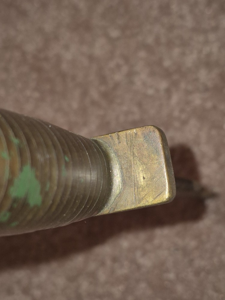 WW2?? Ka-bar Style Knife Solid Brass With Clear Layered Handle Very Solid Heavy