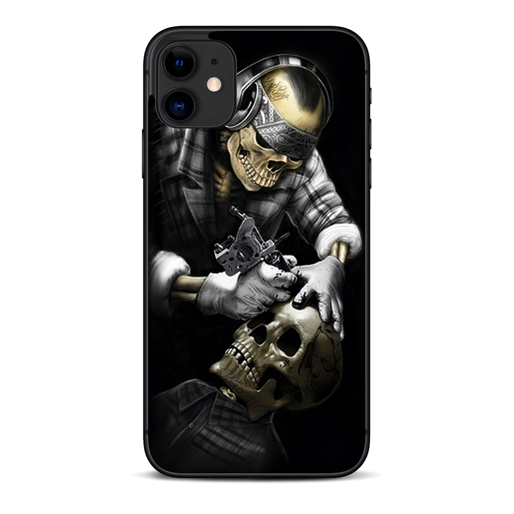 Skins Decal Wrap for Apple iPhone 11 - Skeleton tattooer