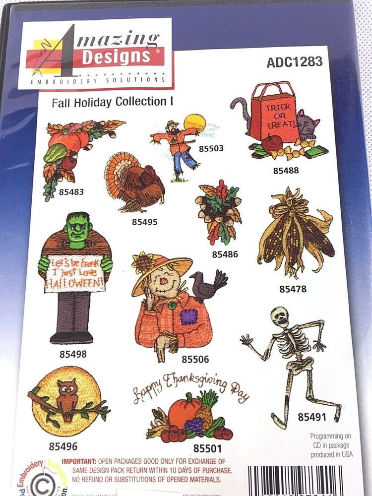 Amazing Designs Embroidery Software Fall Holiday Collection 20 Designs