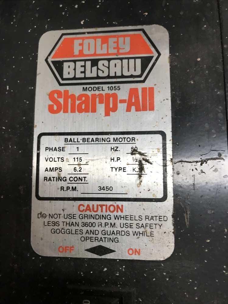 Vtg Foley belsaw model 1055 sharp all saw chain tool bench grinder sharpener
