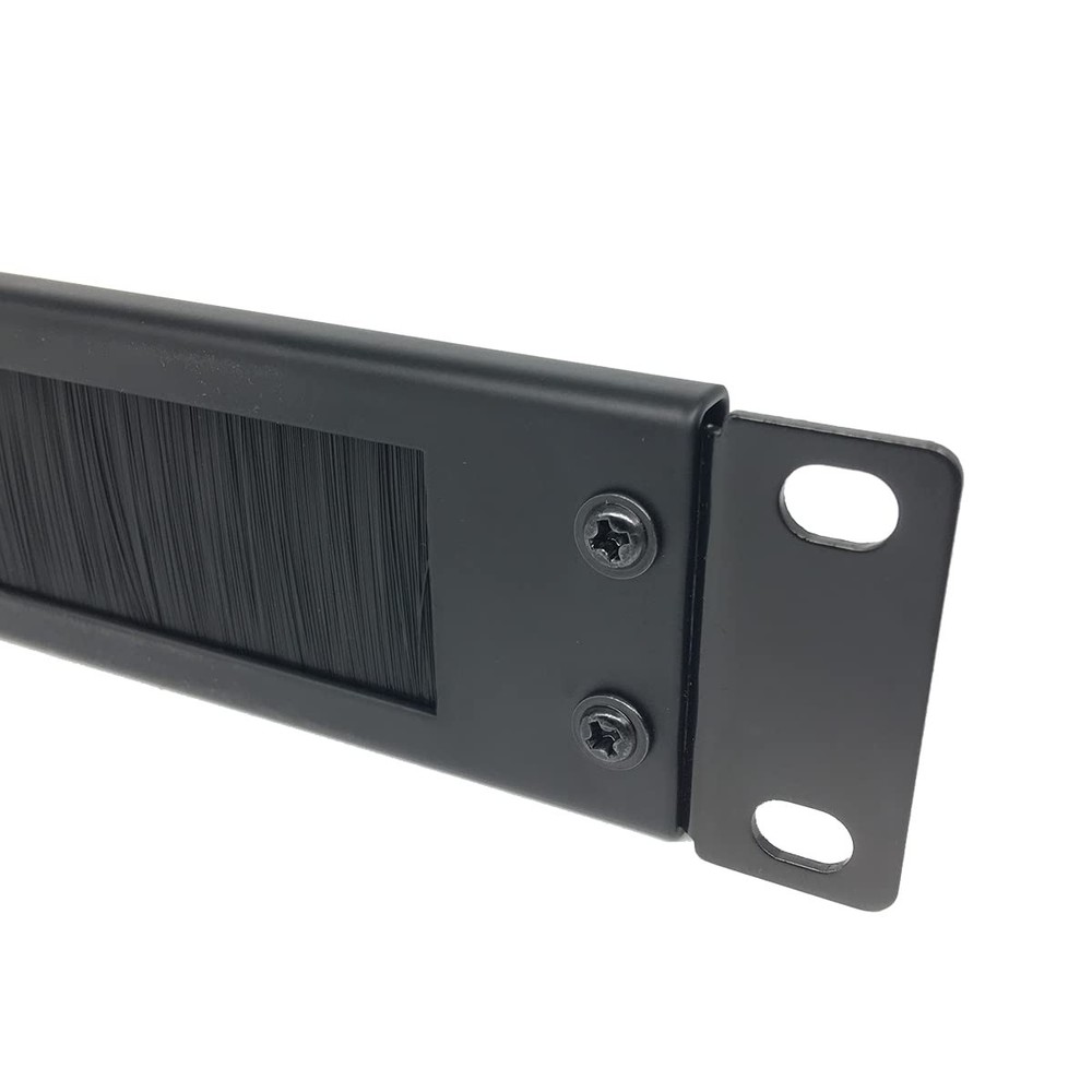 1U Brush Cable Manager Horizontal Rack Mount Cable Management Panel with Tidy...
