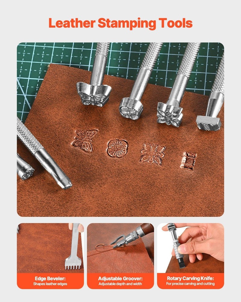 Efficient Leather Processing Set 59PCS for Precise Marking and Cutting