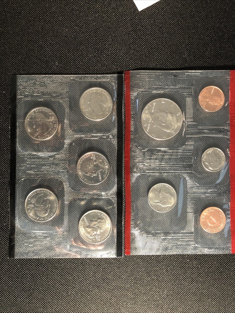 1999 PD Unc Mint Set 18 Coins (10 State Quarters) Original Packaging