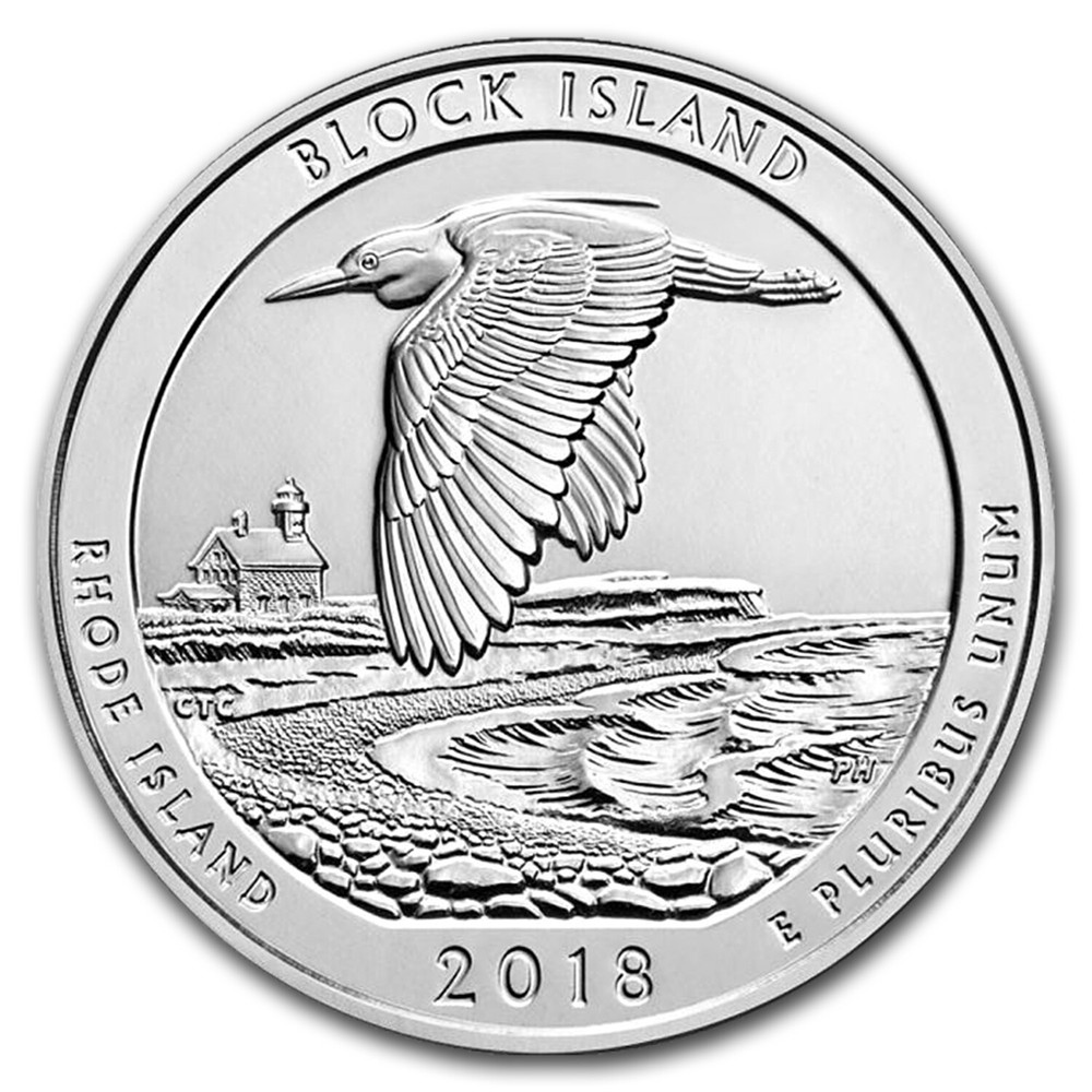 2018-P 5 oz Silver ATB Block Island (w/Box & COA)