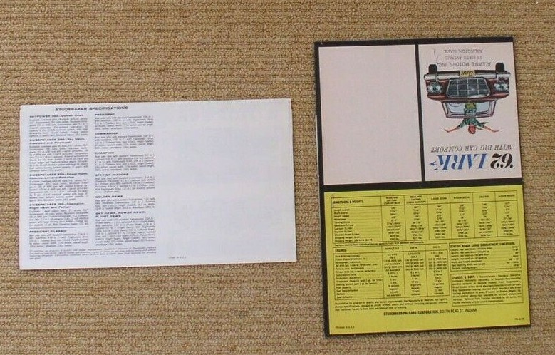 Studebaker & Lark Brochures early 1960s