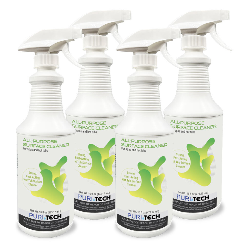 Puri Tech Spa All-Purpose Surface Cleaner 4 Pack Fast Acting Formula Attacks and