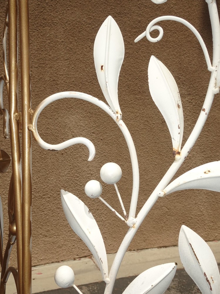 Vintage 68" Tall Floral Three Panel Folding Screen