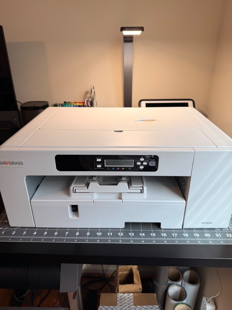 Sawgrass SG800 Sublimation Printer – Powers On, Feeds & Prints – Needs Cleaning