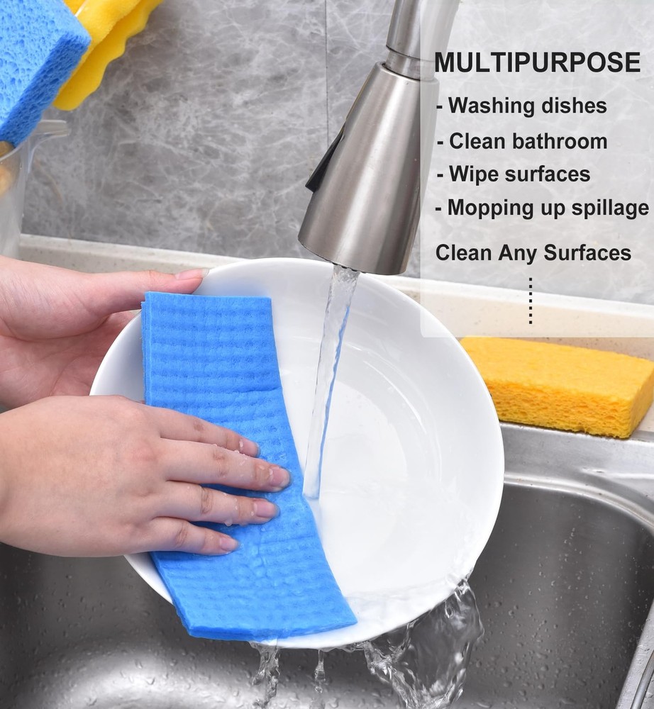 10 Packs Swedish Dishcloths For Kitchen Reusable Kitchen Dishcloths Compostable