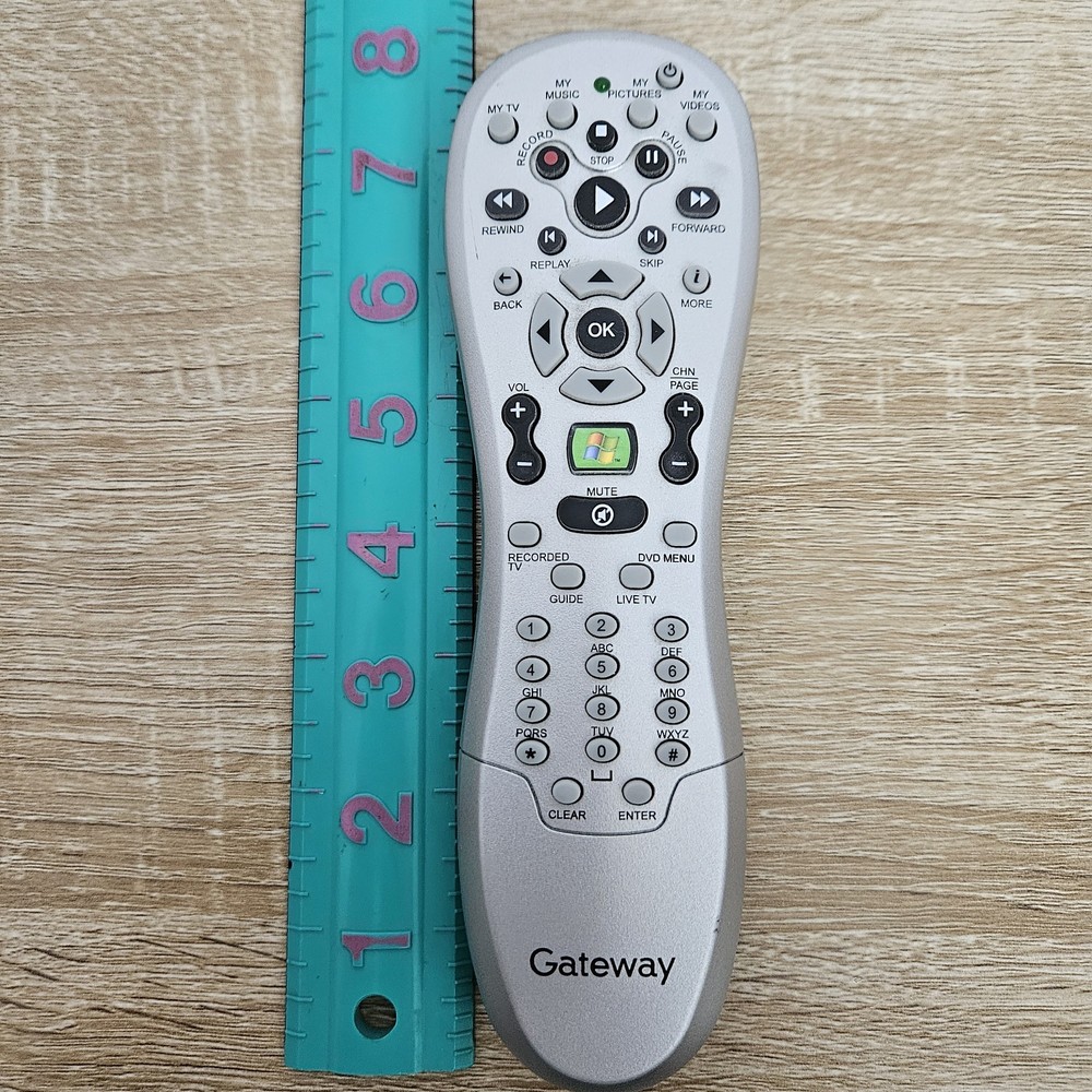 Microsoft Gateway RC6 ir Windows Media Center Remote Control Silver Gray Grey