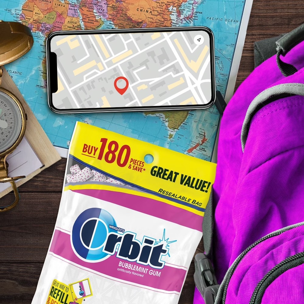 Orbit Bubblemint Sugar Free Chewing Gum, Value Pack - 180 Ct Bag