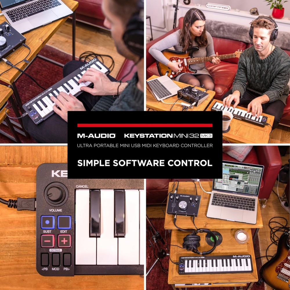 Keystation Mini 32 MK3 USB MIDI Keyboard Controller with 32 Velocity Sensitive