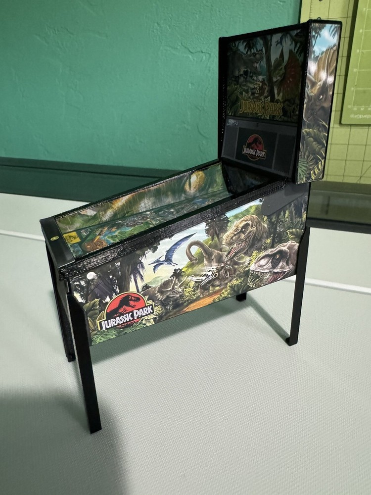 Miniature Replica "Jurassic Park” Pinball Machine Scale Model, Keepsake, Trophy