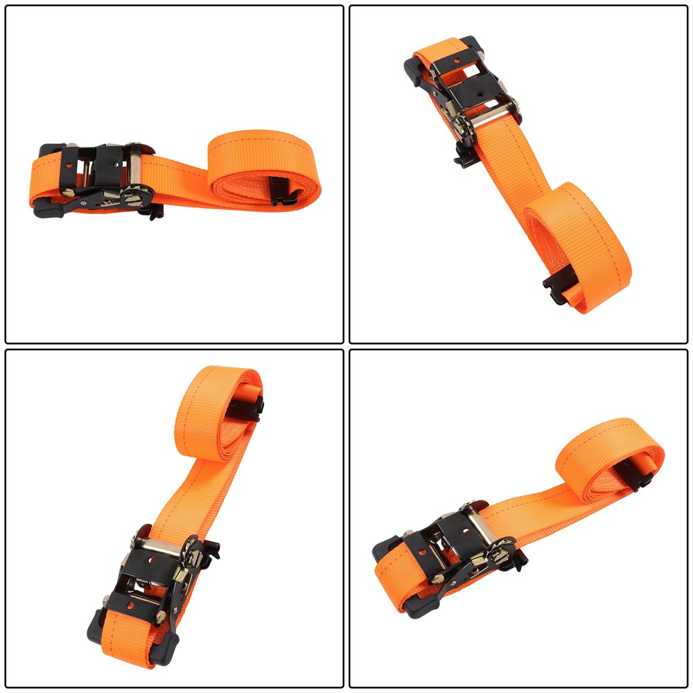 LABLT E Track Wheel Chock System 9' Orange Ratchet Tie Down Straps For Trucks