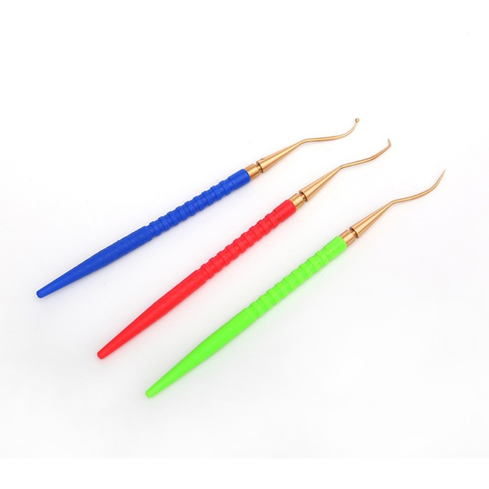 High Grade ORing Remover Tool Brass Pick Hooks Plastic Handle 3Pcs Pack