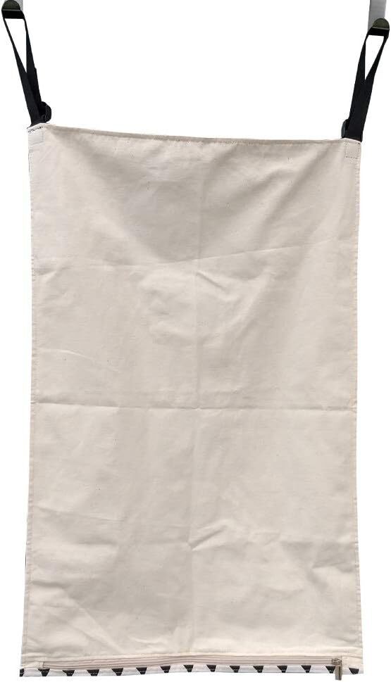 Adjustable Space Saving Door Hanging Laundry Hamper Bag with White and Black