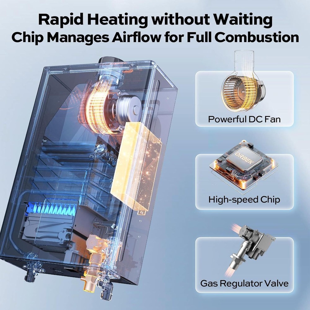 14L Tankless Water Heater Natural Gas 100,000 BTU 4.3 GPM Indoor Instant Boiler