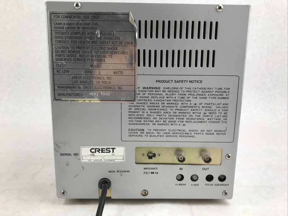 Vintage Crest VM-9-TW Television VM 9 TW