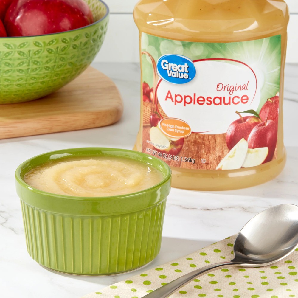 (6 pack) Great Value Original Applesauce, 48 oz, Jar