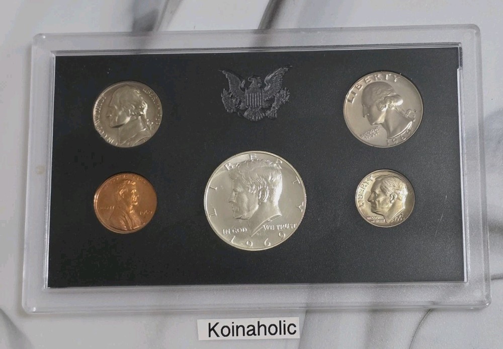 1969 Proof Set U.S. Mint OGP 40% Kennedy Half, Pulled From Storage, Fast Ship 🚢