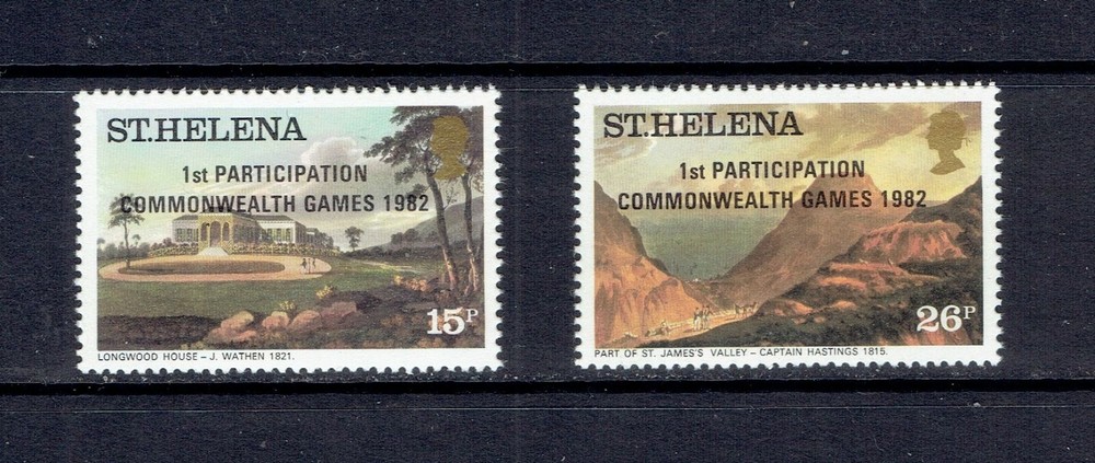 SAINT HELENA - 1982 COMMONWEALTH GAMES OVERPRINTS - SCOTT 376 TO 377 - MNH