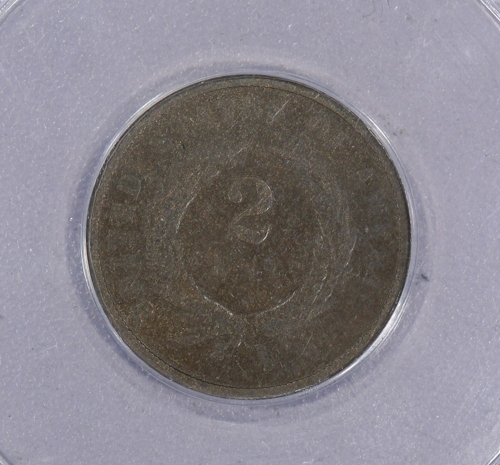 1868 Two Cent Piece 2c ANACS VG8