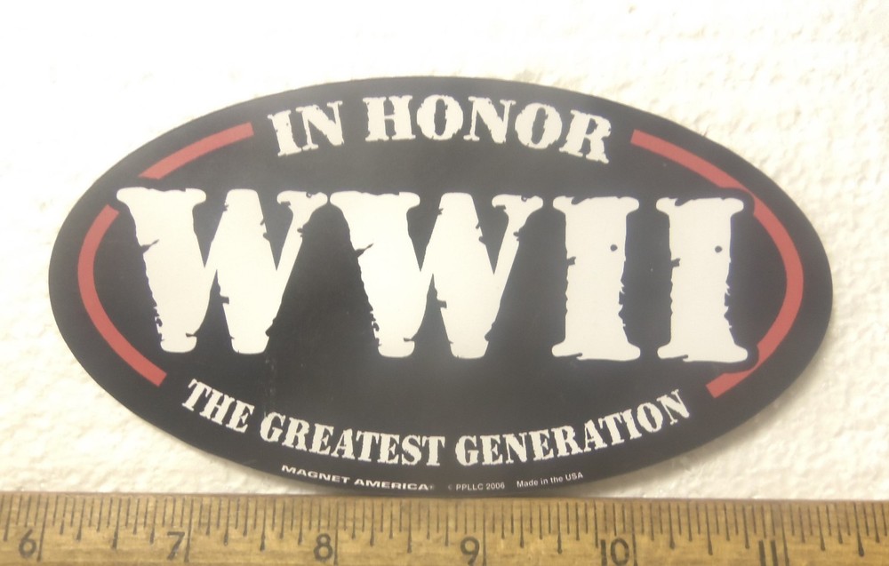 In Honor WW II - Oval Shaped Magnet