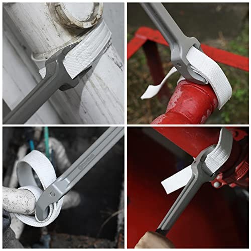 Strap Wrench 18" Handle, Adjustable Nylon Strap Pipe Wrenches, 18 Inch Grey