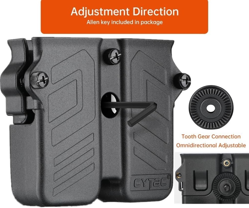 Compact Polymer Paddle Holster: Fits 9mm & .40 Caliber Dual Stack Magazines