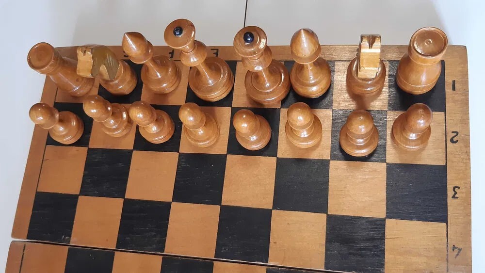 Nice Vintage Wooden Chess Set Soviet USSR