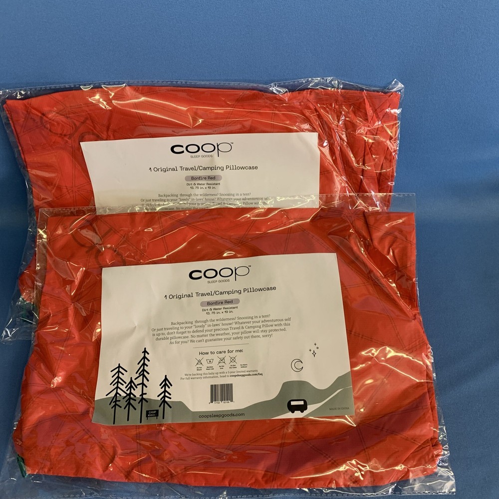 2 Pack: Coop Travel/ Camping Pillowcase (Bonfire Red )