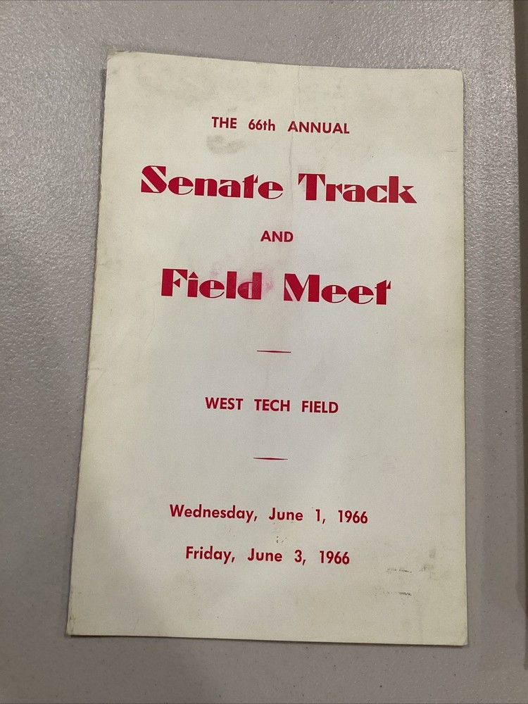 1966 66th Annie, Senate Track & Field Meet West Tech Field Program Scorecard