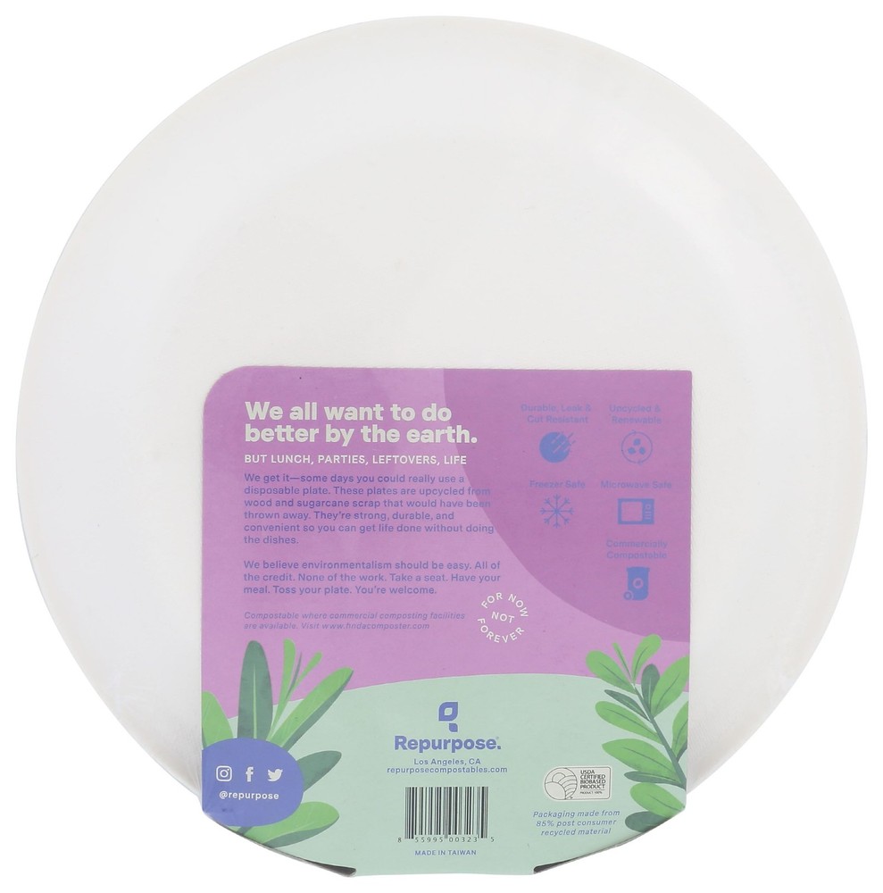 REPURPOSE Compostable 9 Inch Plates 20 Count, 20 CT